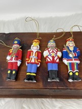 Vintage Gorham Ceramic Nutcracker Christmas Hanging Ornaments 3-1/4&quot; - $30.99