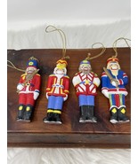 Vintage Gorham Ceramic Nutcracker Christmas Hanging Ornaments 3-1/4&quot; - $42.47 CAD