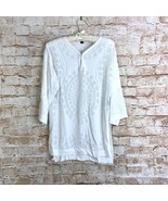 Carlisle Collection Women’s White Eyelet Tunic Top Size Small - $19.79