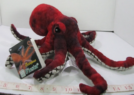 Fiesta Toys Red Octopus Stuffed Plush Textured Red &amp; Black 14” realistic... - £13.18 GBP