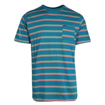 Volcom Men&#39;s T-Shirt Ocean Teal Striped S/S Tee (S33) - £13.08 GBP
