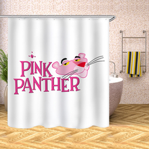 Pink Panther Print Waterproof Shower Curtain Polyester Bathroom Decor Curtain70&quot; - £13.28 GBP+