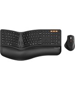 ProtoArc Ergonomic Wireless Keyboard & Mouse Combo, Split Design, Black, EKM01+