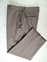 Brooks pants flat front Size 14 brown wool blend unlined inseam 26-1/2&quot; - £14.00 GBP