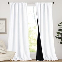 Nicetown White 100% Truly Blackout Curtains, Rod Pocket Super, 52&quot; W X 108&quot; L). - $65.94