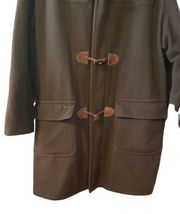 LL Bean Hood Wool Duffle Toggle Coat Jacket Plaid Lining Mens XL THINSULATE image 4