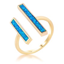 18k Gold Plated Blue Opal Ring - $57.96