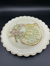 Rare Vintage Ceramic MOTHER&#39;S PLATE Gare 328 - 1976 Pink Roses - £8.41 GBP