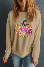 Pumpkin &amp; Flower Graphic Long Sleeve Sweatshirt - $36.20