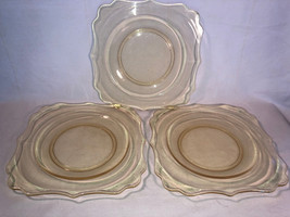 3 Vintage Amber Lancaster 8 Inch Plates Mint - £15.61 GBP