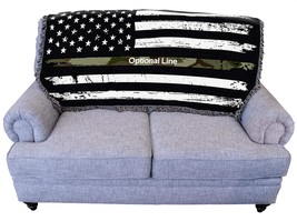 Us Army - Camo Line American Flag Blanket - Personalized - Gift Military - £51.89 GBP