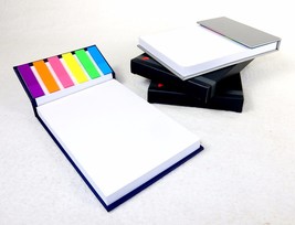 Desktop Jotter Pad w/Sticky Flag Notes, Choice of Colors, Gift Box ~ #PL-4272 - £6.25 GBP