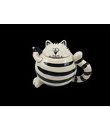 Pier 1 Imports Chubby Cat Kitten And Mouse White Black Ceramic Tea Pot - £7.73 GBP