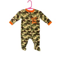Garanimals Boys infant baby Size 3 6 months Camo Bodysuit 1 piece pajamas footed - £6.00 GBP