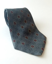 Christian Dior Monsieur Tie Gray / Red Silk Made in USA Fabric Woven in Italy - £7.09 GBP
