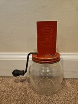 Androck Nut Grinder Metal Glass Bottom, Red, 6&quot;, Vintage  - $22.44 CAD