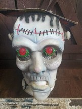 Vintage Flashing Eye Halloween Mask Screws With Moveable Jaw Frankenstien New - £23.73 GBP