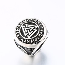 steel soldier 2021 charm norse viking rune ring stainless steel engagement and w - £8.62 GBP