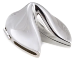 Bey-Berk Silver Plated Chinese Fortune Cookie with Hinge Storage Case - £19.65 GBP