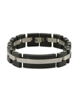 Stainless Steel Onyx Funeral Cable Link Bracelet for Ashes - $195.35