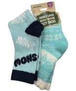 Airplus Aloe Infused Socks Lot 2 Womens Size 5-10 Snow Snowflakes Blue W... - $17.44 CAD