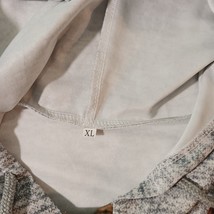 Men 1/4 Snap Button Cotton Gray & Brown Pullover Drawstring Hoodie Sweatshirt XL image 3