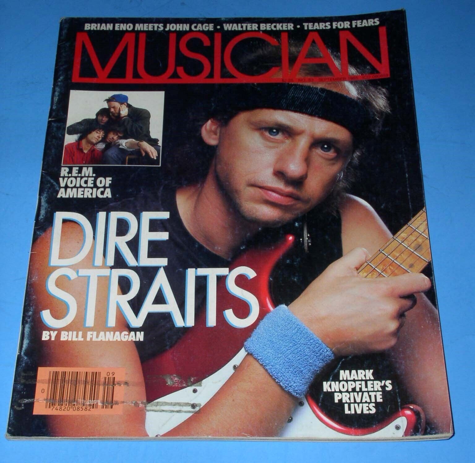 Dire Straits Musician Magazine Vintage 1985 Mark Knopfler R.E.M. Brian Eno - $24.99