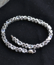 Sterling Silver Bracelet, Tennis Bracelet, Tennis CZ, Zircon Bracelet,Bridal,V37 - £38.32 GBP