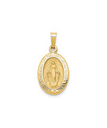 Finest Gold 11 x 18 mm 14K Yellow Gold Polished Satin Miraculous Medal P... - $208.81