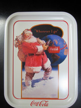 Coca Cola Metal Wherever I go  Santa Tray 1991 scratches on back - £5.13 GBP