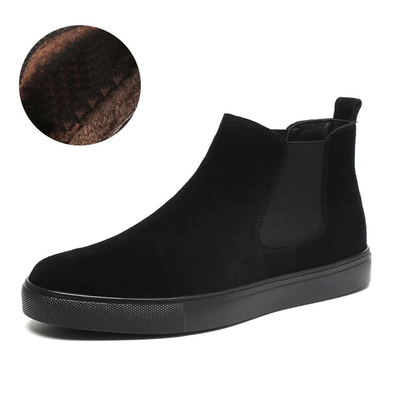 Korean style mens  chelsea boots black tide flats shoes boy autumn  boot handsom - $130.45