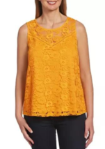 New Rafaella Yellow Cotton Lace Floral Top Blouse Size L - £32.40 GBP
