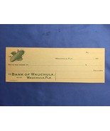 1920s Bank Of Wauchula Florida FL FLA Obsolete Check NEW Uncirculated - $33.59 CAD