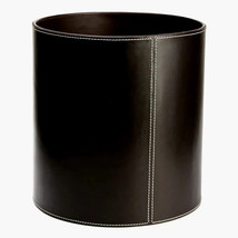 Shwaan Cylindrical Round Leather Trash Can Harness Leather basket home o... - £145.48 GBP+