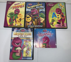 Barney The Purple Dinosaur DVD Movie Lot Of 6 &amp; CD Jungle ABC&#39;s Songs - £16.70 GBP