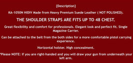 Fits Taurus 24/7 9mm/45 ACP 4.20”BBL Suede Shoulder Holster Single Mag #1060# RH image 10