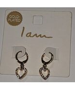 I Am Gold Plated Classic Heart Cubic Zirconia Dangling Dainty Earrings - €16,15 EUR