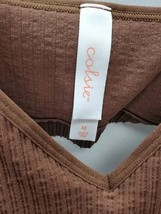 Colsie Women's Size Medium, Triangle Bralette Brown Ribbed image 5