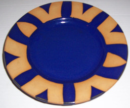 Handmade Ceramic Cobalt Cobalt Blue &amp; Gold Side Plate Signed - KINANDA K... - £43.77 GBP