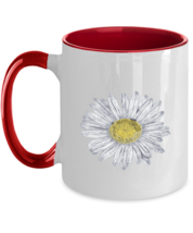 Flower Mugs Daisy Hand Drawn, Wildflower Red-2T-Mug  - £14.17 GBP