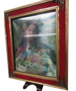 Vintage Framed Hologram Of Jesus Angel Watching Over Children 14&quot;L x 17&quot;... - $48.51