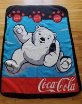 Coca Cola Polar Bear Plush Blanket 2001 Advertising Coke Brand Soda Rare - $28.06