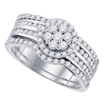 Authenticity Guarantee 
14kt White Gold Round Diamond Cluster Bridal Wedding ... - £1,327.82 GBP