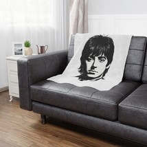 Paul McCartney Fleece Blanket Microfiber Cozy Soft Black White Beatles Musician  - £32.11 GBP+