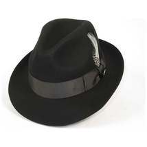 Men Bruno Capelo Fedora Hat Wool 100% Fine Australian Wool Marco MC940 Black image 3