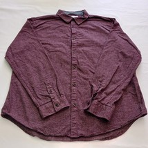 Old Navy Shirt Slim Fit Mens Burgundy Cotton Button Up Shirt Long Sleeve Size XL image 7