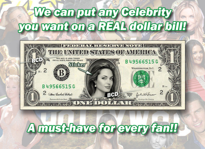 ONE(1) Celebrity Dollar Bill MADE OF MONEY and 50 similar items