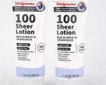 Walgreens SPF 100 Sheer Lotion Sunscreen Lot of 2 UVA UVB Lightweight bb... - £21.87 GBP