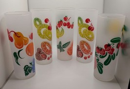 BARWARE Vintage Tom Collins Glasses Tall Federal Frosted Glass Set of 5 - $25.00