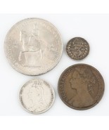 Great Britain Coin Lot 1876 Penny 1892 Shilling 1897 3 Pence 1953 Crown ... - €90,29 EUR